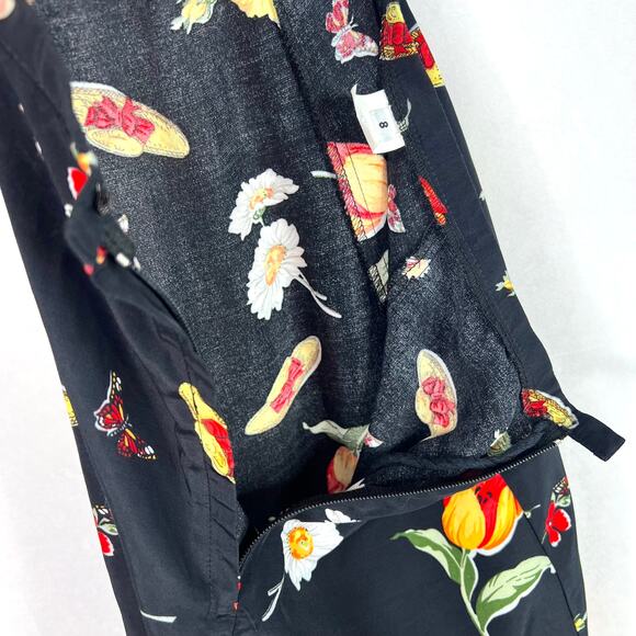 Vintage Flower & Butterfly Print A-Line Mini Skirt XS - Picture 9 of 9